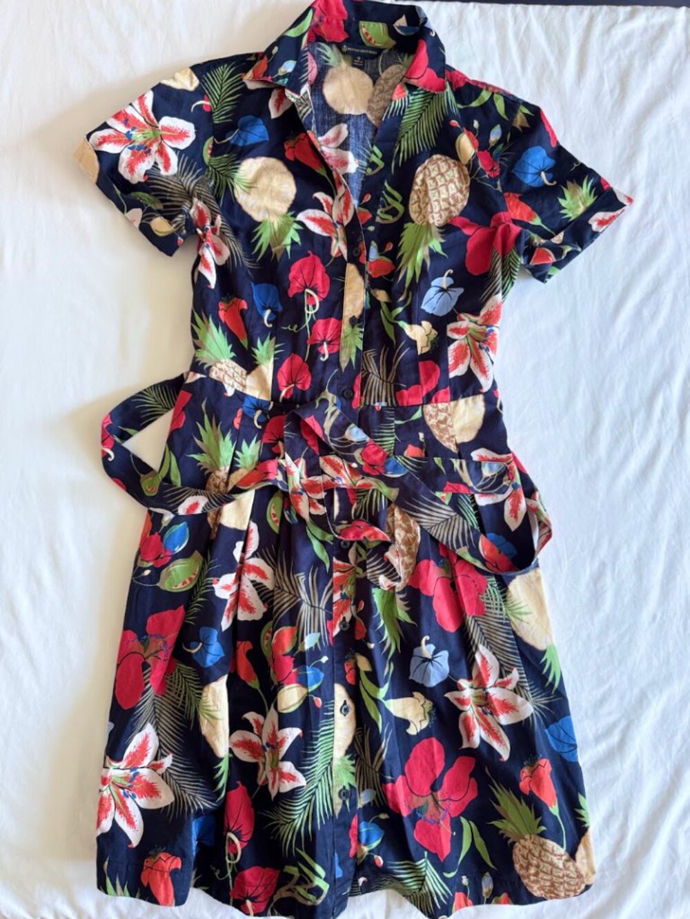 Brooks Brothers Floral Tropical Shirtdress with Pockets - Size 12